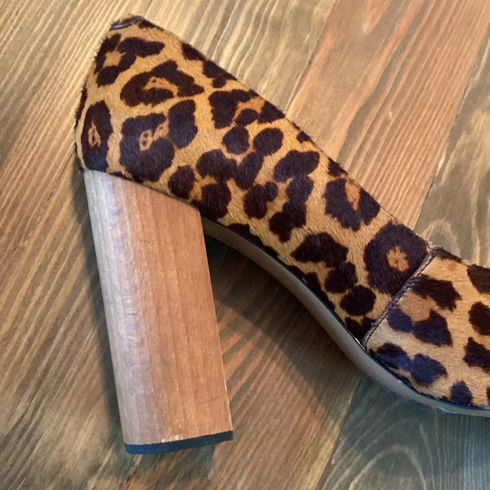 1. State Valencia Calf Hair Wood Block Heel Leopard‎